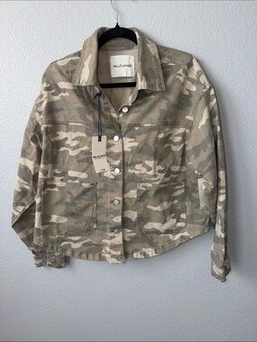Wallflower Neutral Camo Button-Front Utility Jacket